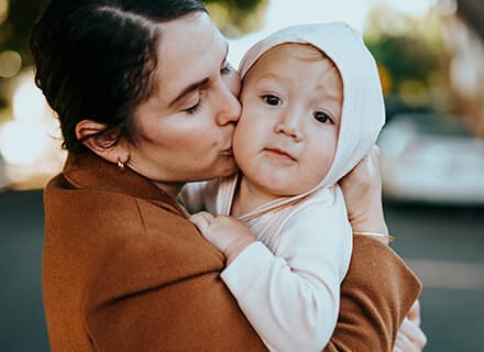 Notice the changes in the mother’s body from conception to the time after birth